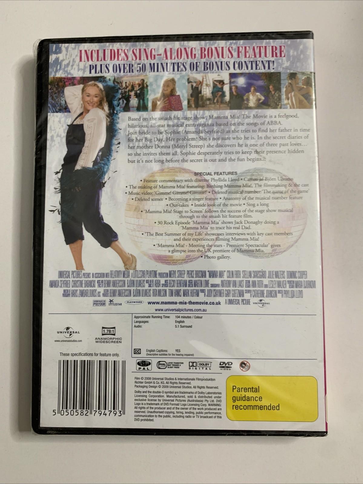 Mamma Mia! After Party Edition (DVD, 2008) Region 4 NEW Sealed