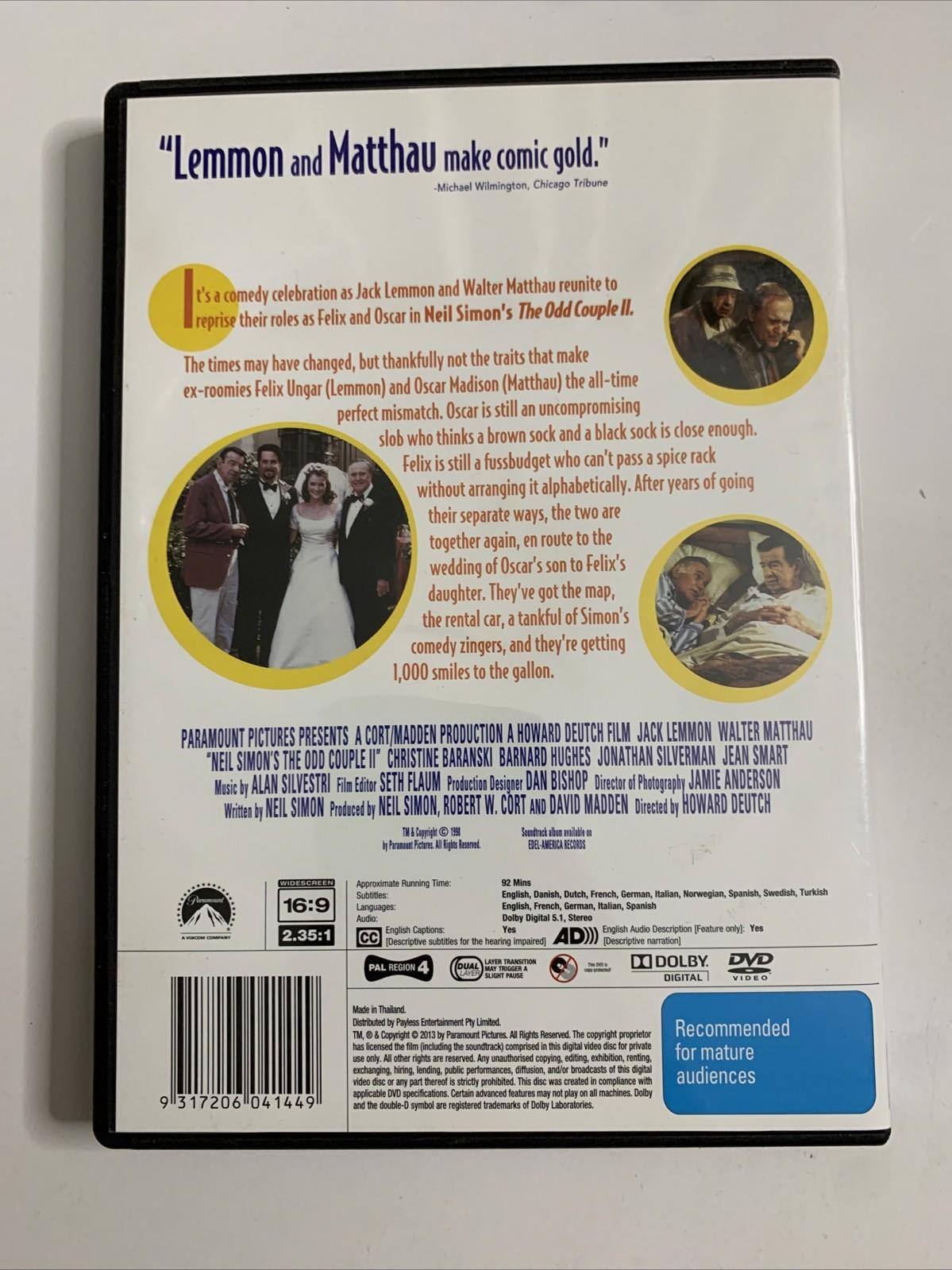 The Odd Couple II (DVD, 1998) Jack Lemmon, Walter Matthau Region 4