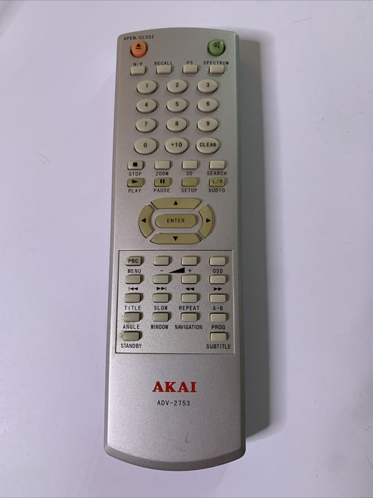 Genuine Akai ADV-2753 Remote Control For DVD Player