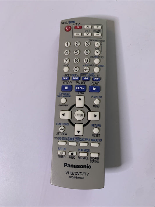 Genuine Panasonic N2QAYB000006 Remote Control For VHS DVD TV