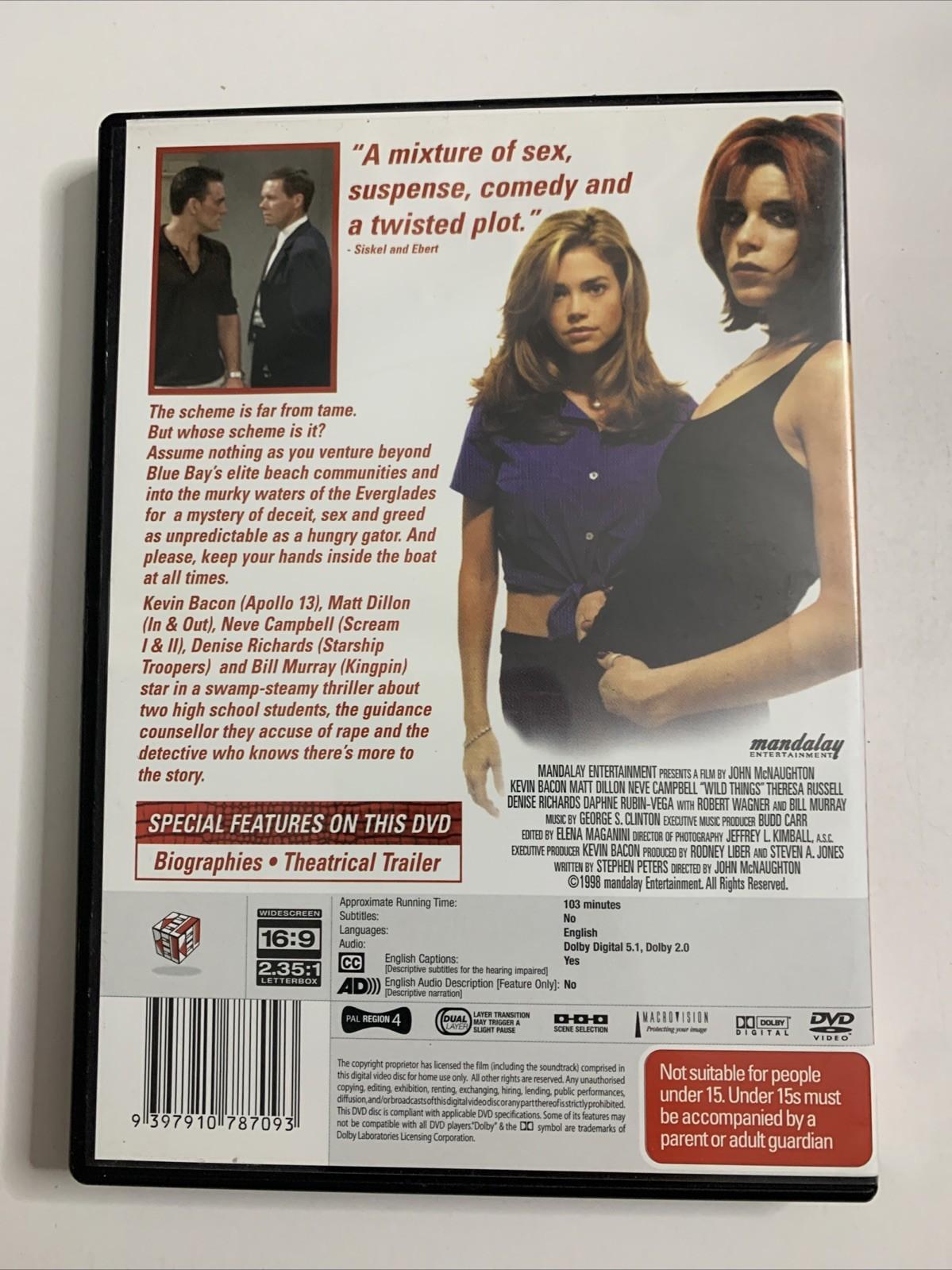 Wild Things (DVD, 1997) Matt Dillon, Neve Campbell, Denise Richards Region 4