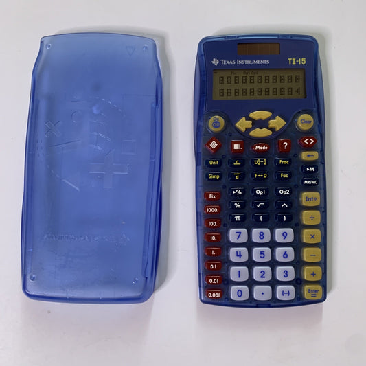 Texas Instruments TI-15 Explorer Calculator Solar With Cover
