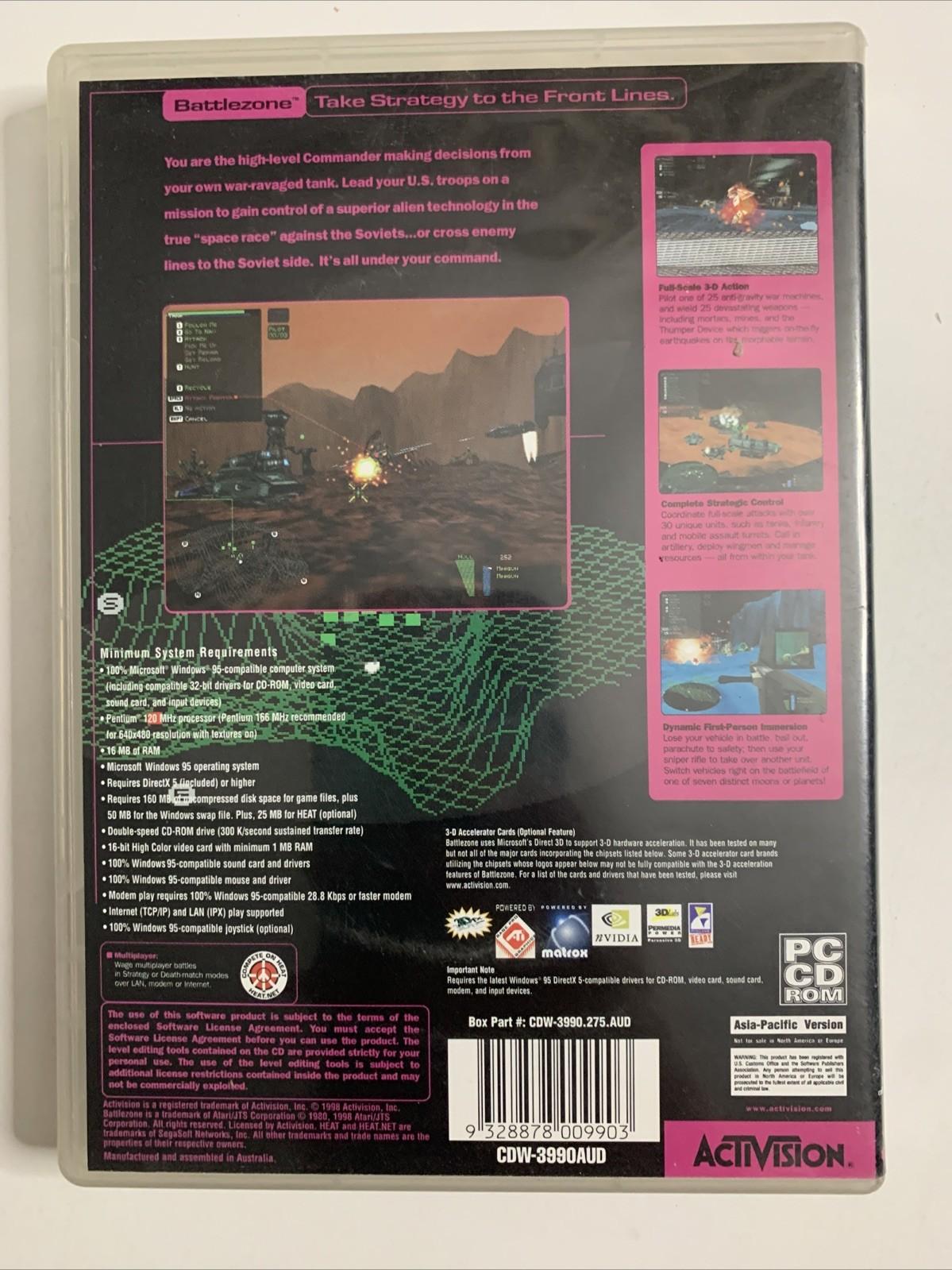 Battlezone PC 1998 CD-ROM FPS Shooter Strategy Game