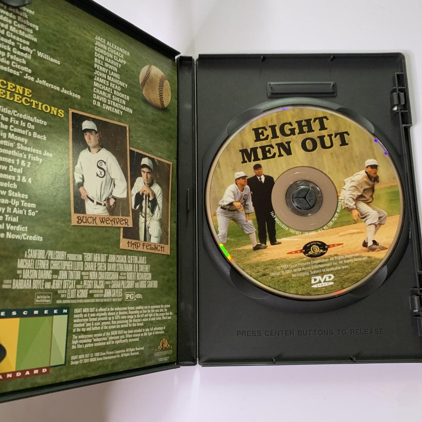 Eight Men Out (DVD, 1989) Christopher Lloyd, Charlie Sheen, John Cusack Region 1