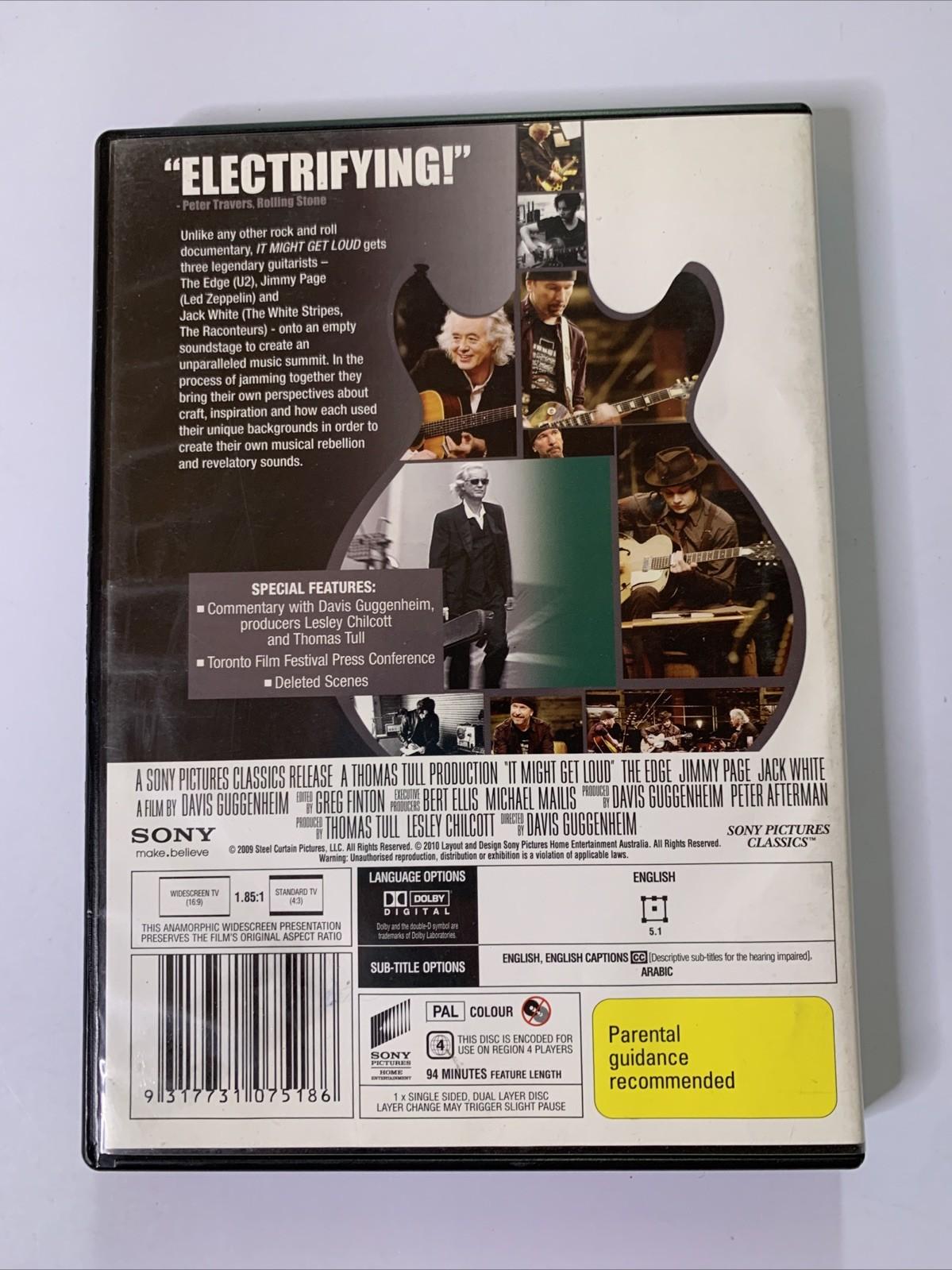 It Might Get Loud (DVD, 2008) Jimmy Page, The Edge, Jack White Region 4