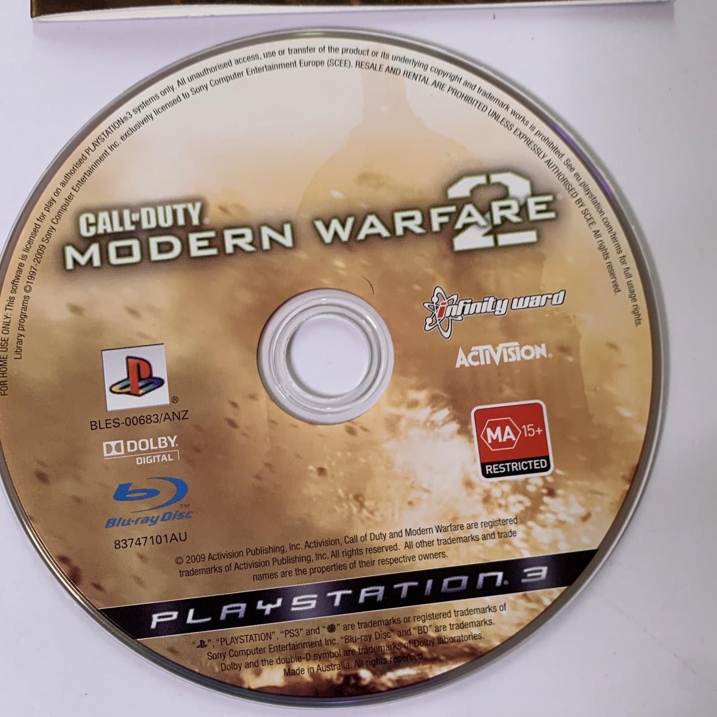 Call Of Duty: Modern Warfare 2 Sony PlayStation 3 PS3 Platinum Complete