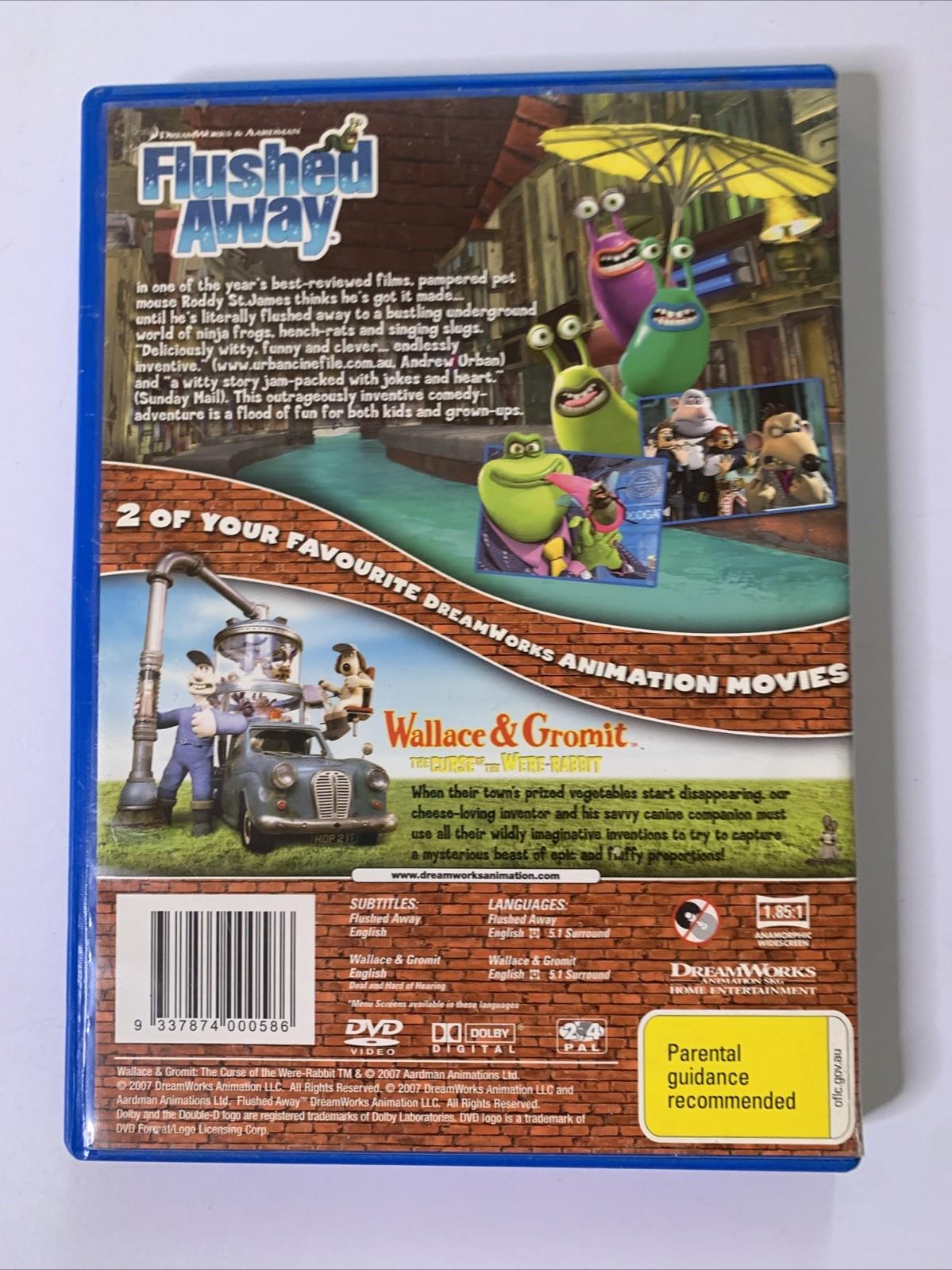 Flushed Away / Wallace & Gromit The Curse Of The Were Rabbit (DVD) Region 4 &2