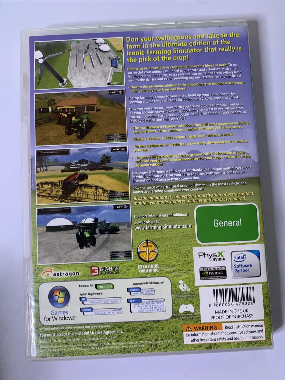 Farming Simulator 2011 Platinum Edition PC CDROM Windows Game