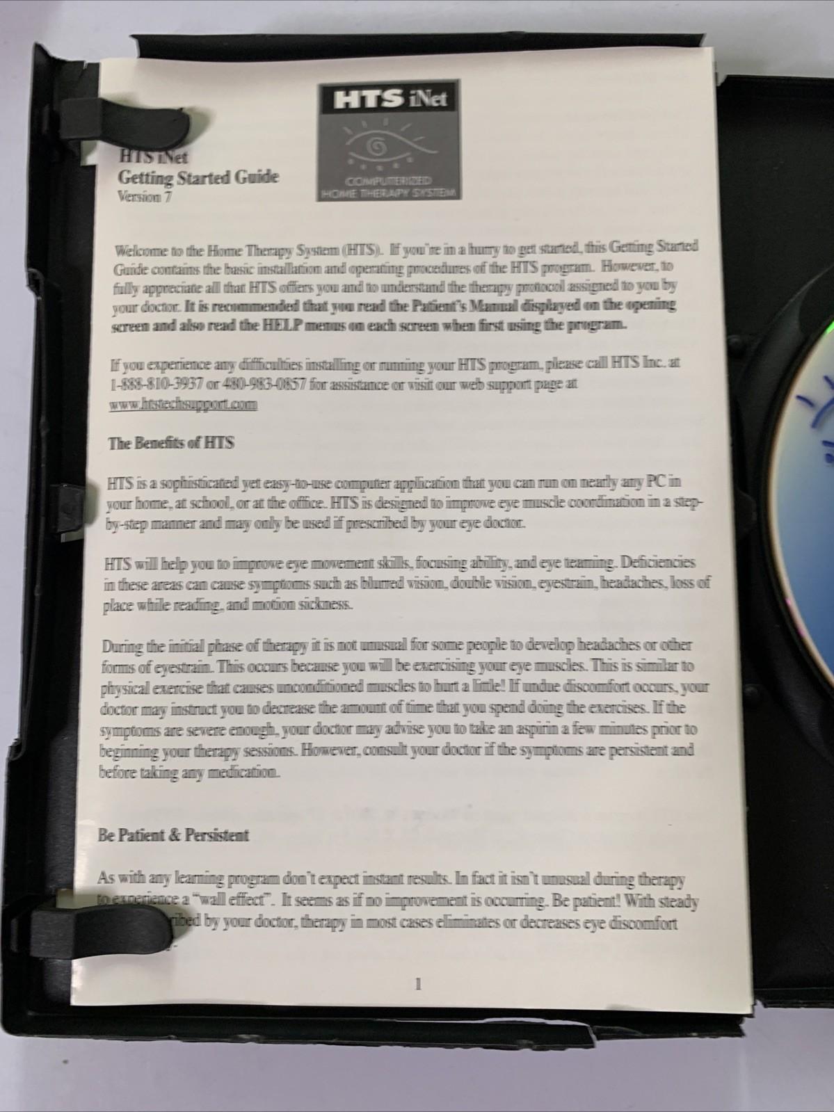 HTS INet Computerized Home Vision Therapy PC Software