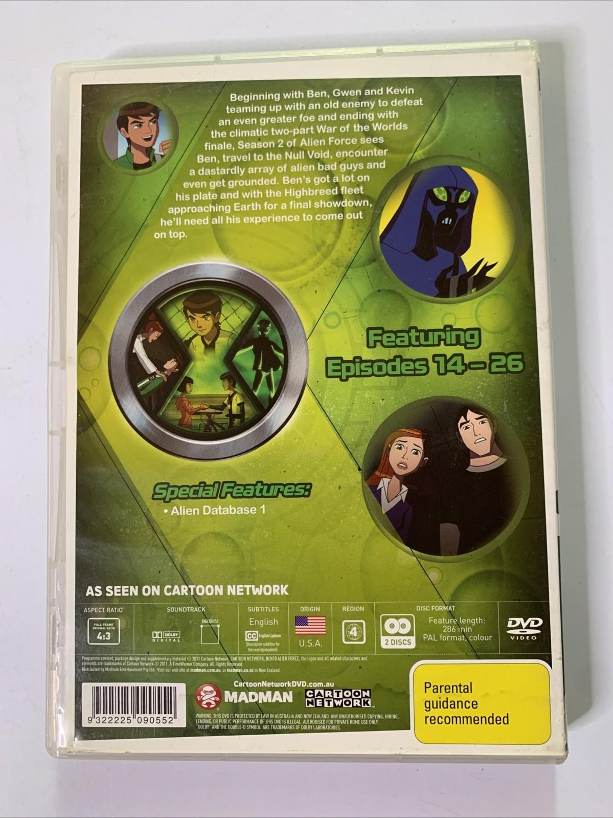 Ben 10 Alien Force : Complete Season 2 (DVD, 2008) Animation Region 4
