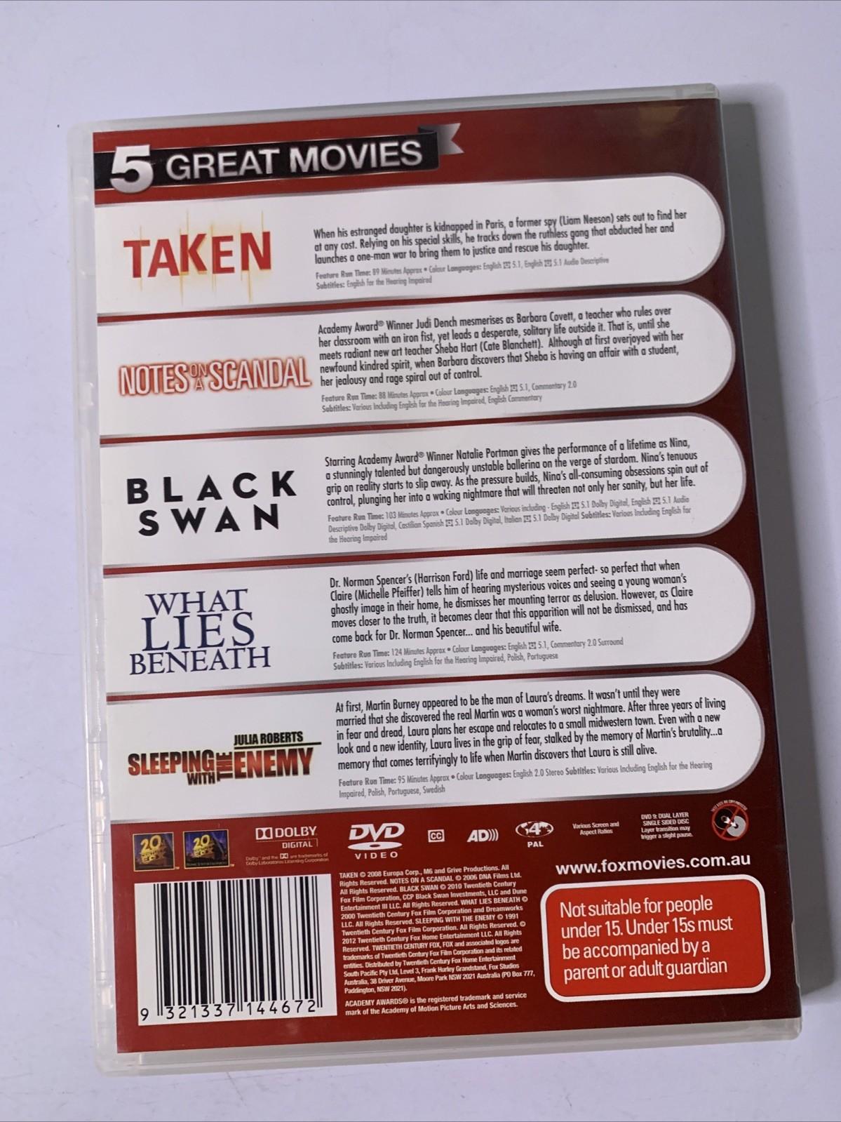 Taken / Notes On A Scandal / Black Swan / What Lies Beneath / Sleeping Enemy DVD