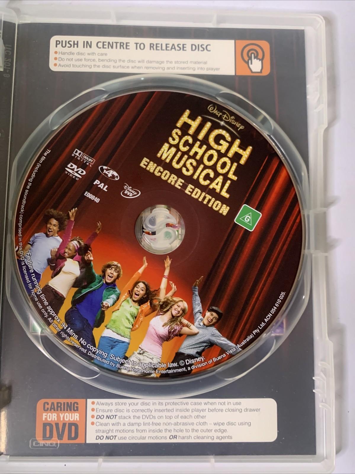 High School Musical : Encore Edition (DVD, 2006) Disney Film Region 4