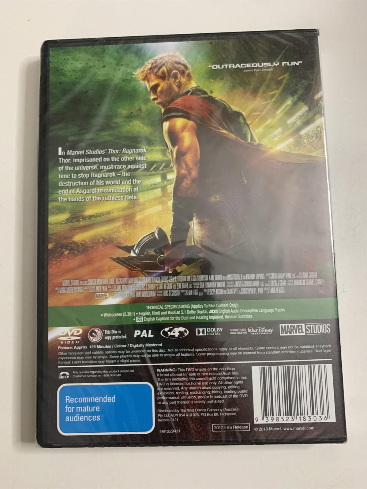 Thor Ragnarok (DVD, 2017) Chris Hemsworth, Idris Elba Region 4 NEW Sealed