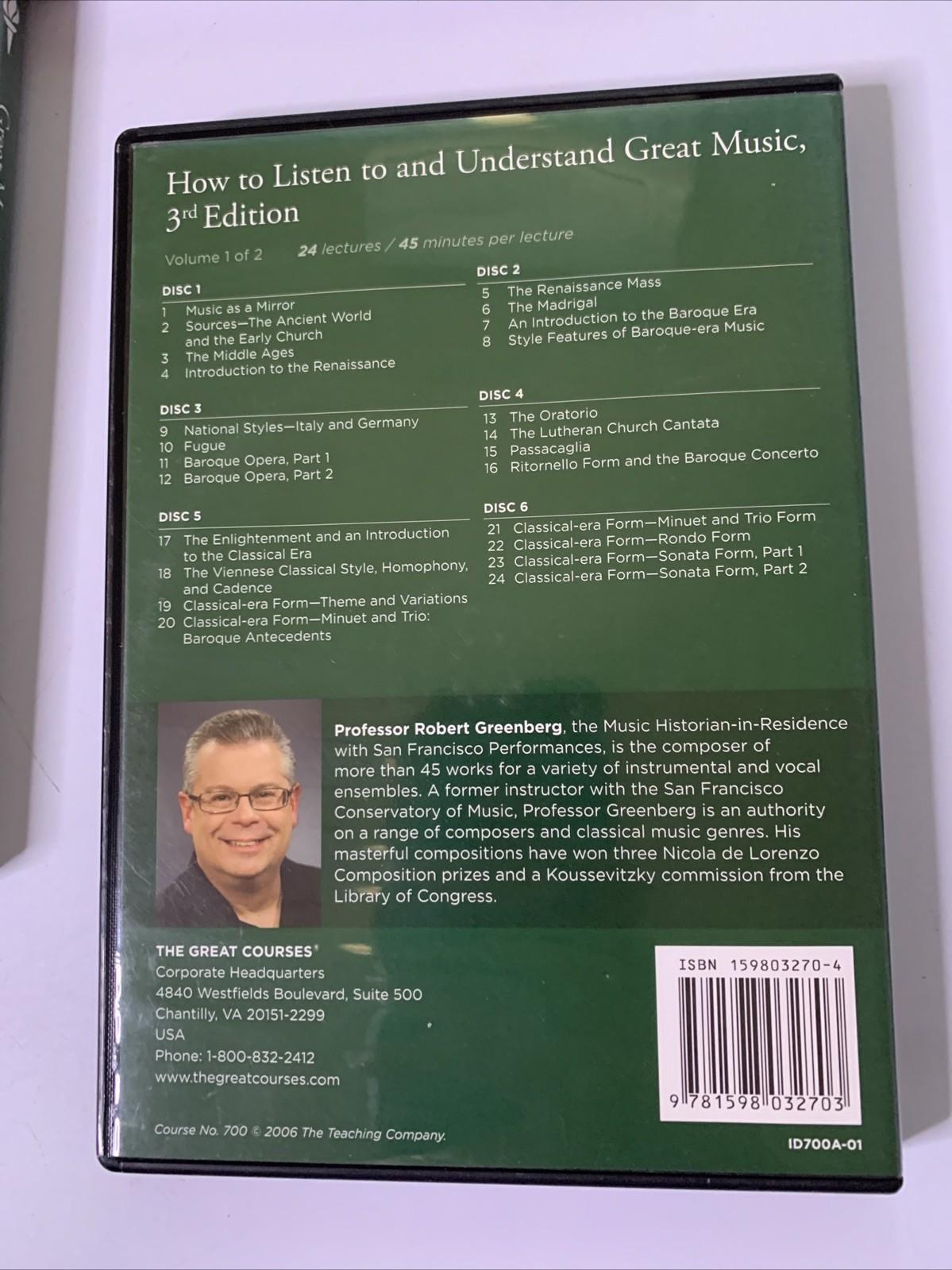 Great Courses How To Listen To And Understand Great Music 3rd Edition DVD + Book