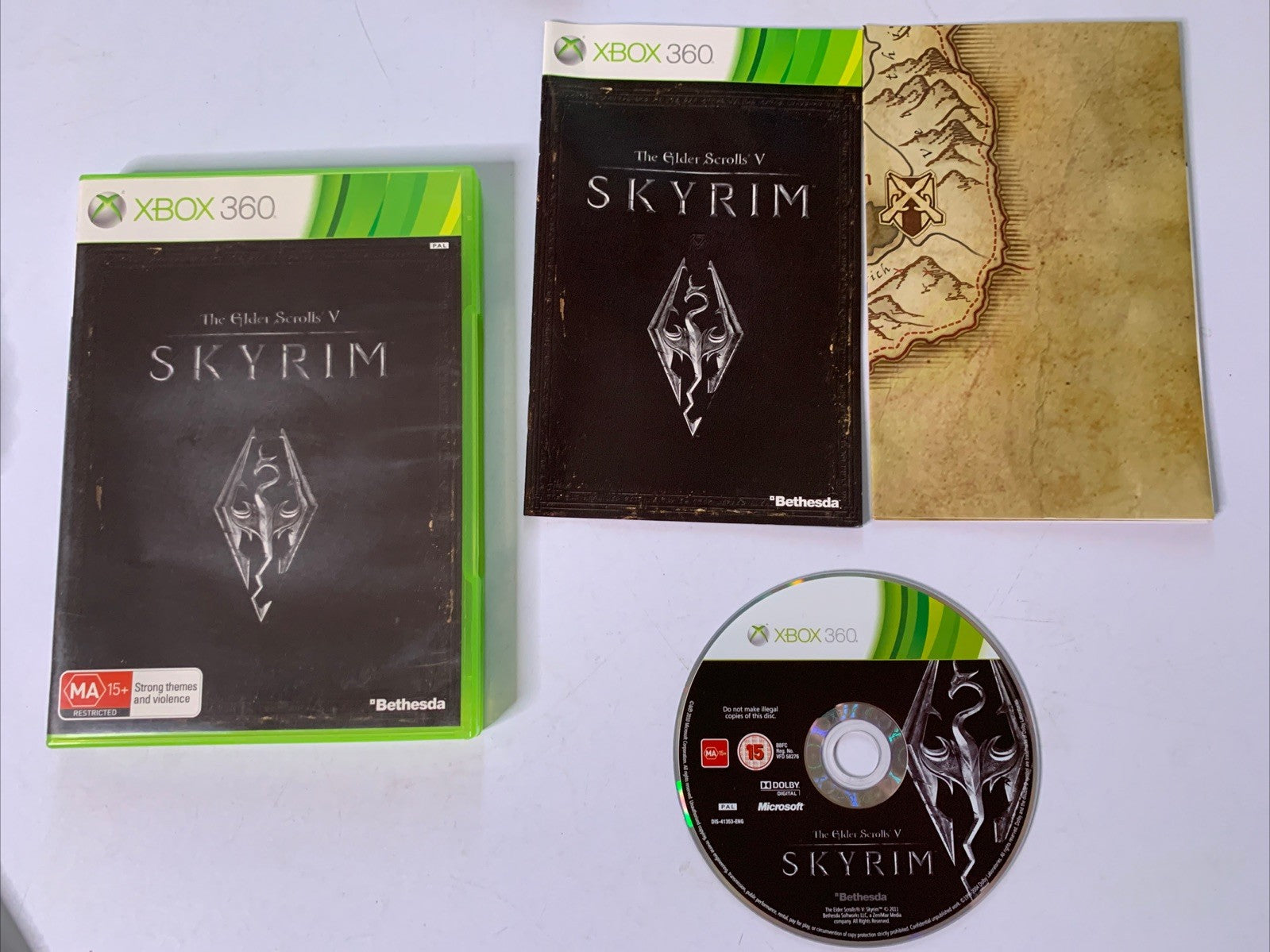 The Elder Scrolls V Skyrim Microsoft XBOX 360 PAL Game Complete – Retro ...