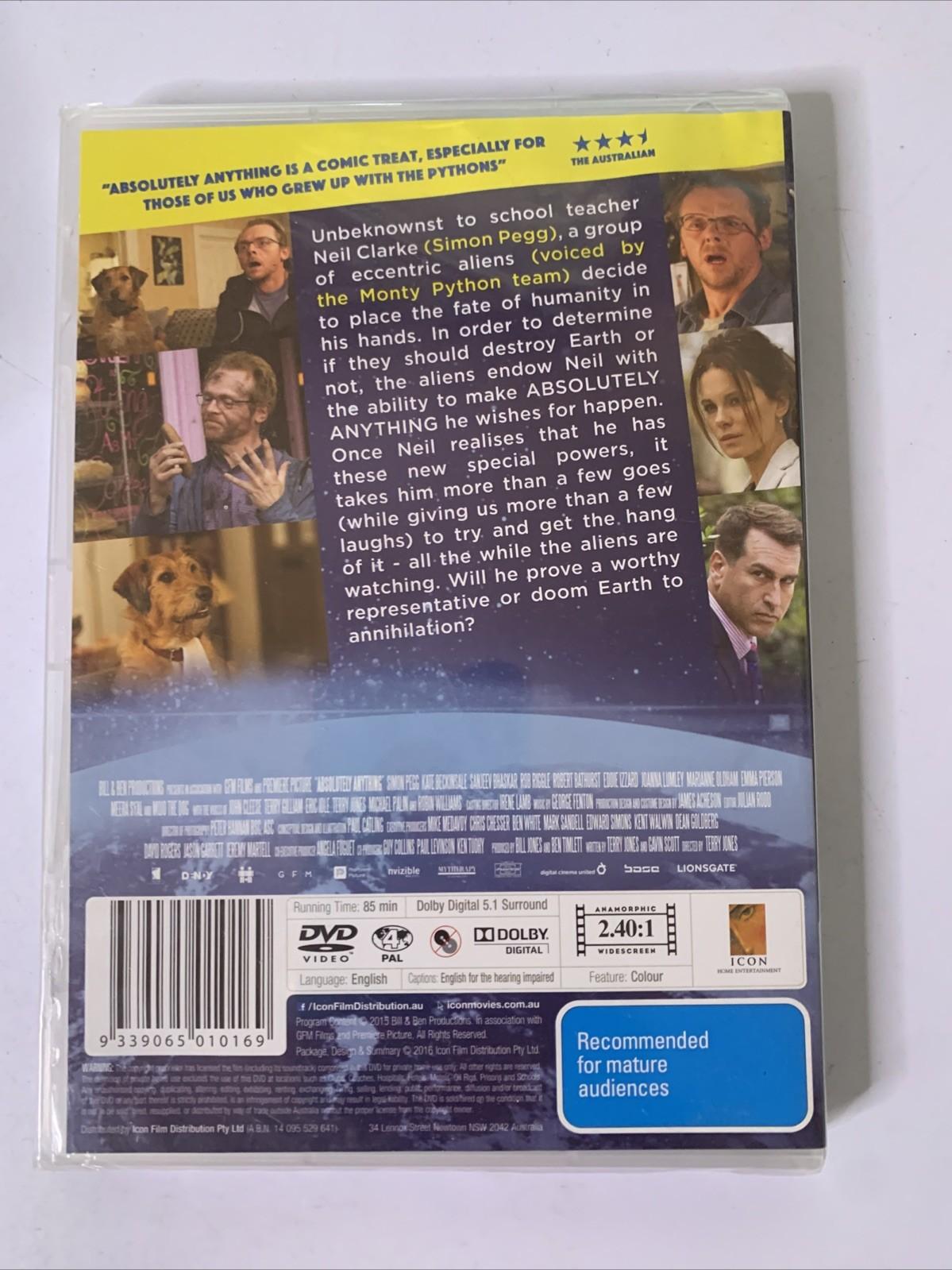 Absolutely Anything (DVD, 2015) Simon Pegg, Robin Williams Region 4 NEW Sealed