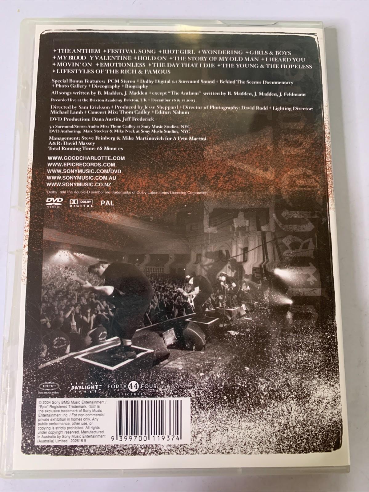 Good Charlotte – Live At Brixton Academy (DVD, 2003) All Regions NEW Sealed