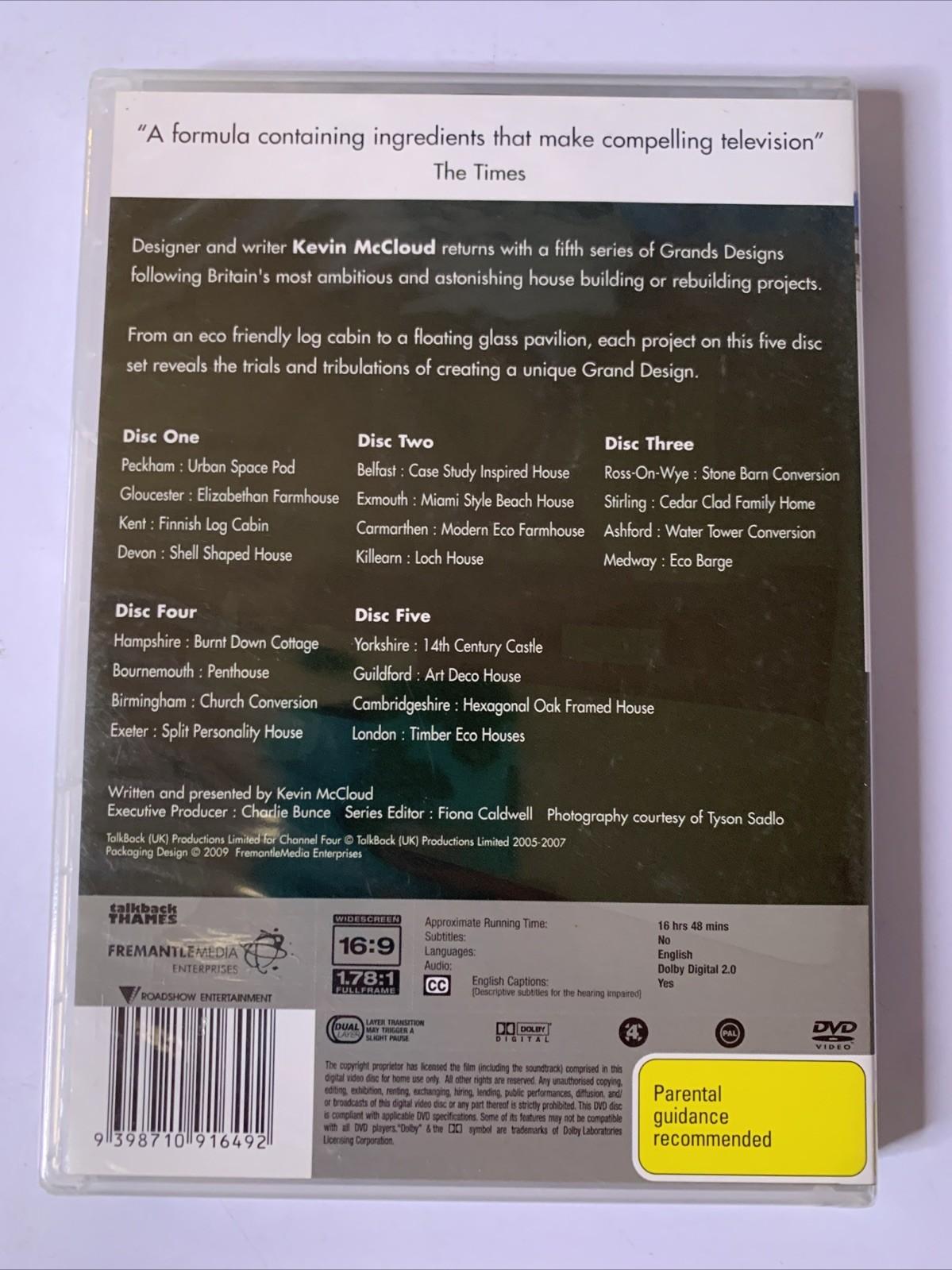 Grand Designs : Series 5 (DVD, 2005, 5-Discs) Region 4 NEW Sealed