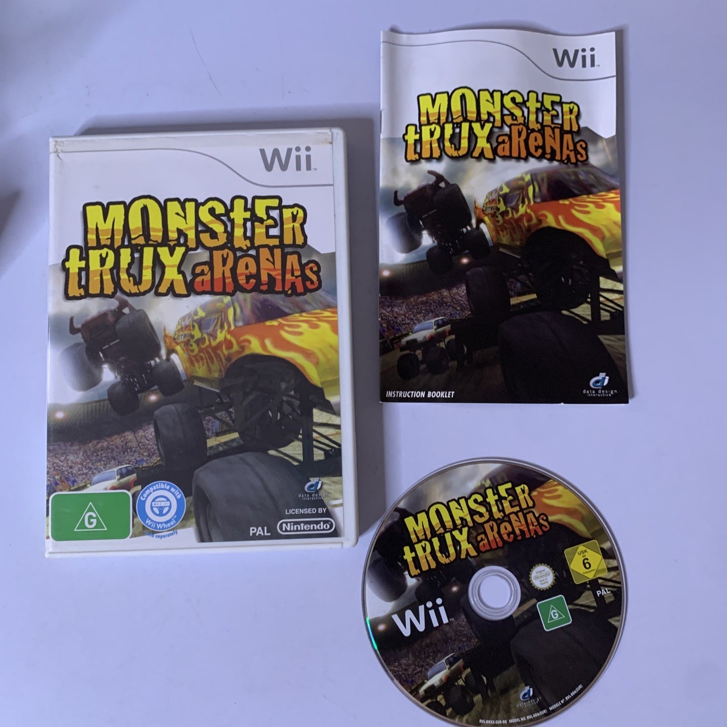 Monster Trux Arenas Nintendo Wii PAL 2010 Game Complete