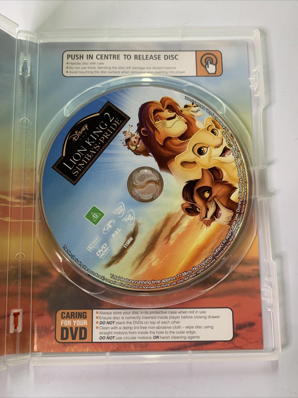 The Lion King 2: Simba's Pride (DVD, 1998) Disney Animation Movie Region 4