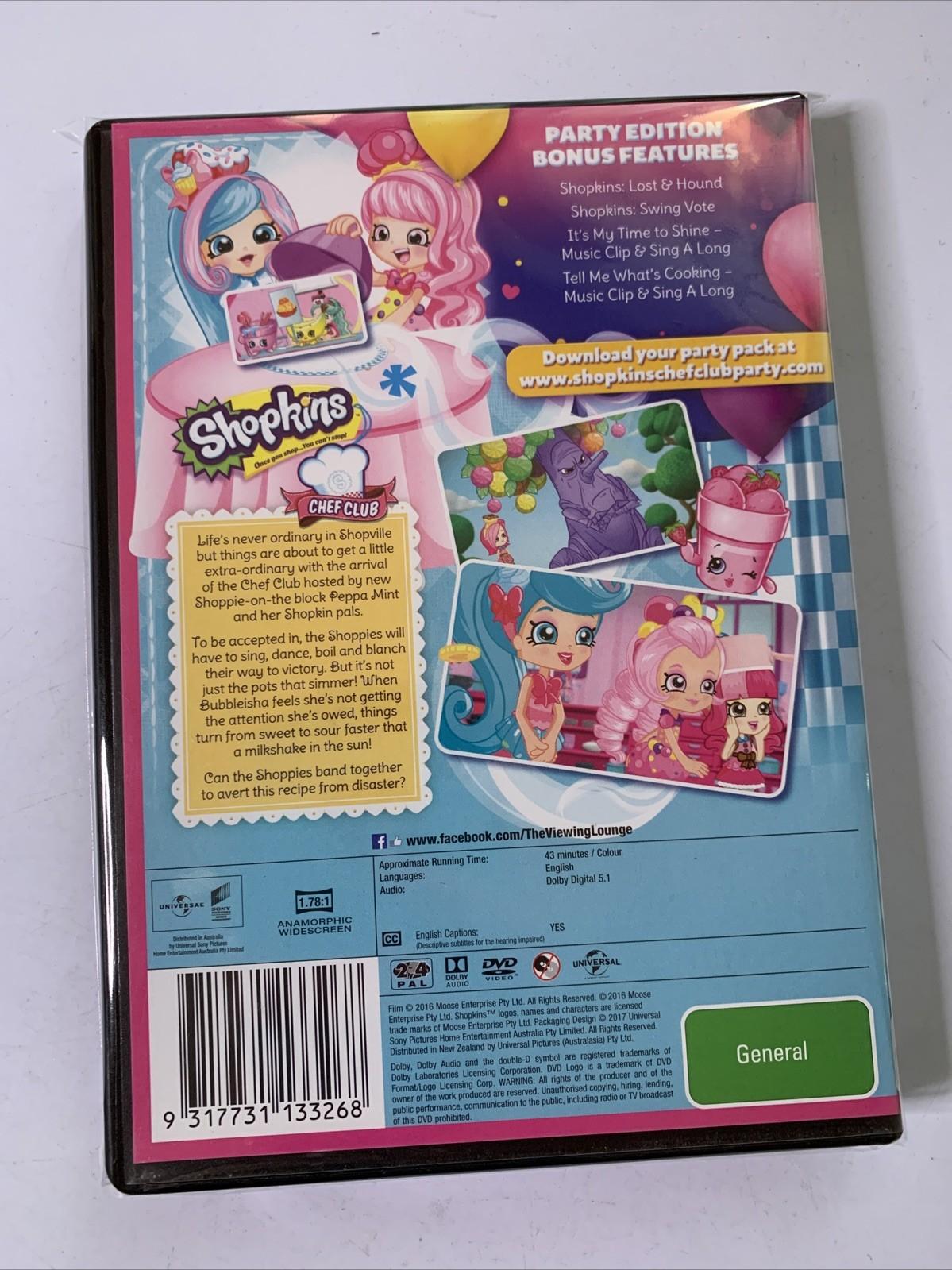Shopkins Chef Club: Party Edition (DVD, 2016) Region 4 &2 NEW