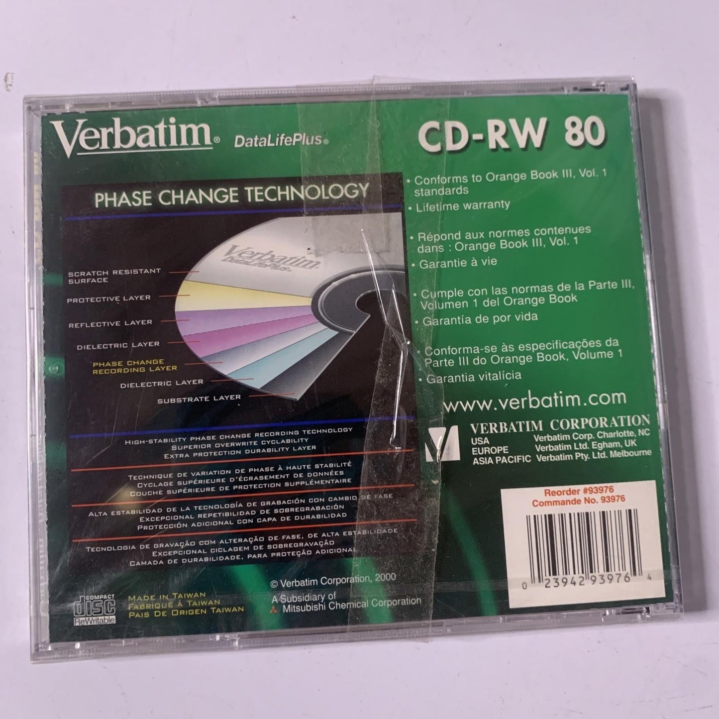Verbatim CD-RW 80min 700MB DataLifePlus 2X-4X Speed NEW Sealed