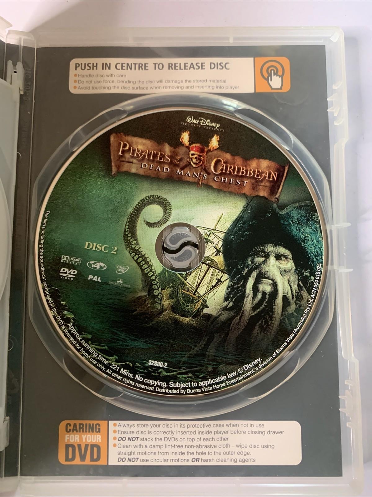 Pirates of the Caribbean: Dead Man's Chest (DVD, 2006, 2-Discs) Region 4