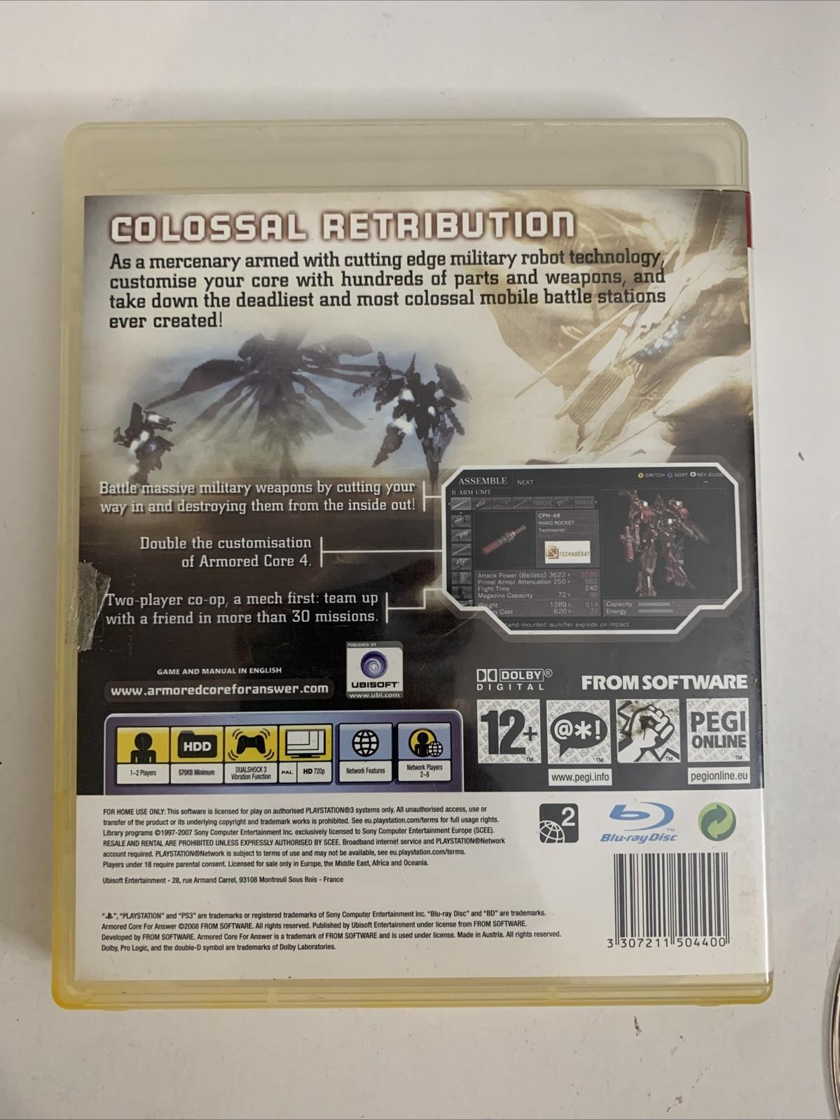 Armored Core: For Answer PS3 Sony Playstation 3 Game Complete