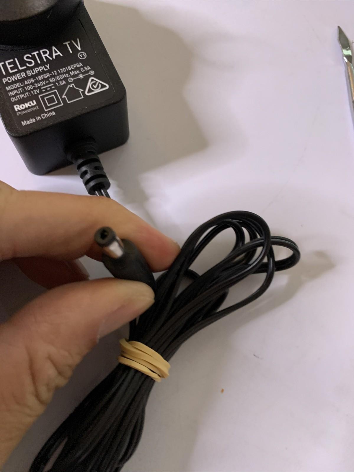 Genuine Roku Telstra TV Power Supply ADS-18FSR-12 12V 1.5A AC/DC Adapter
