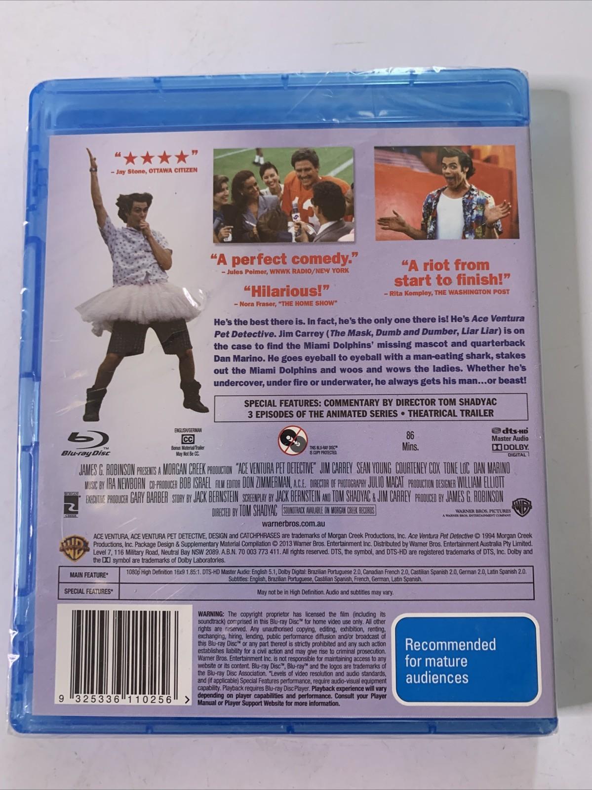 Ace Ventura Pet Detective (Blu-ray, 1994) Jim Carrey All Regions NEW Sealed