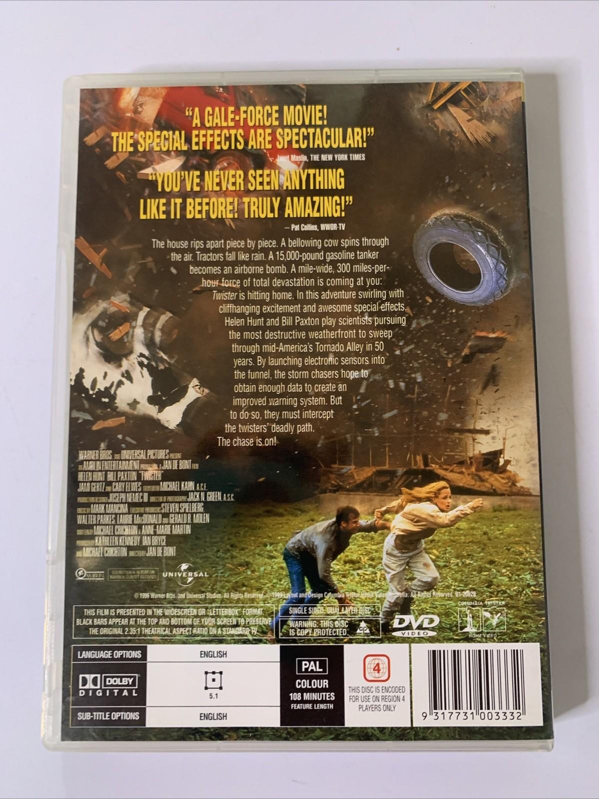 Twister (DVD, 1996) Bill Paxton, Cary Elwes, Helen Hunt Region 4 NEW