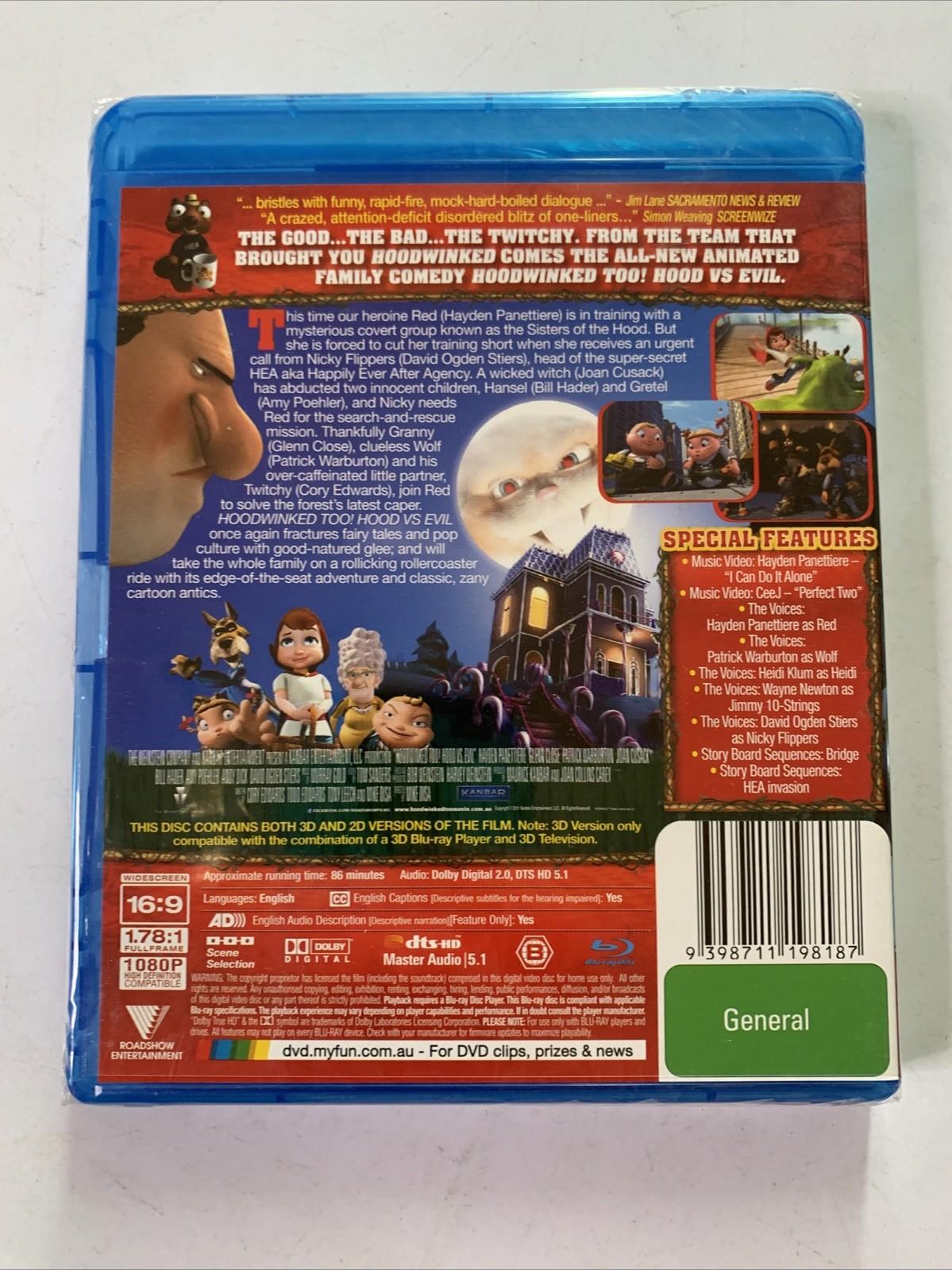 Hoodwinked Too! Hood Vs. Evil (Blu-ray 3D + 2D, 2011) Region B NEW Sealed
