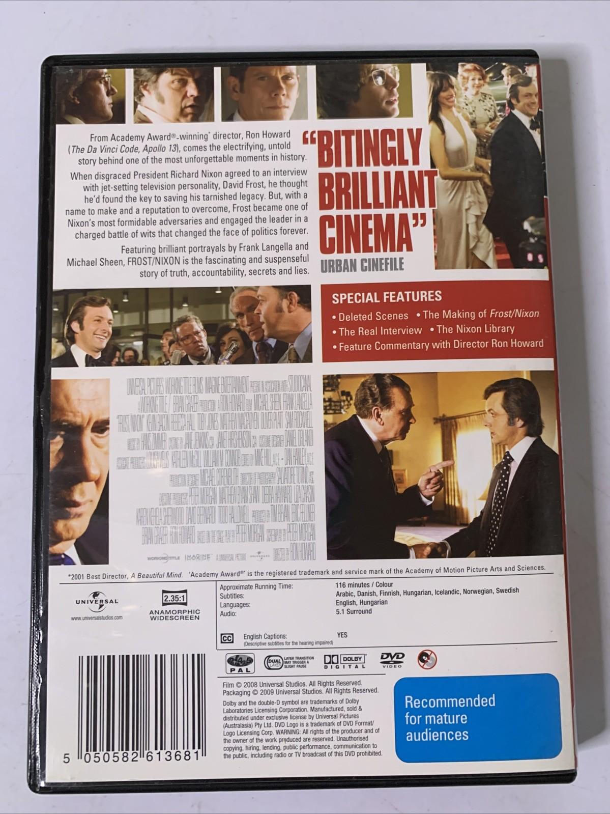 Frost / Nixon (DVD, 2008) Kevin Bacon, Michael Sheen Region 4 &2 NEW Sealed