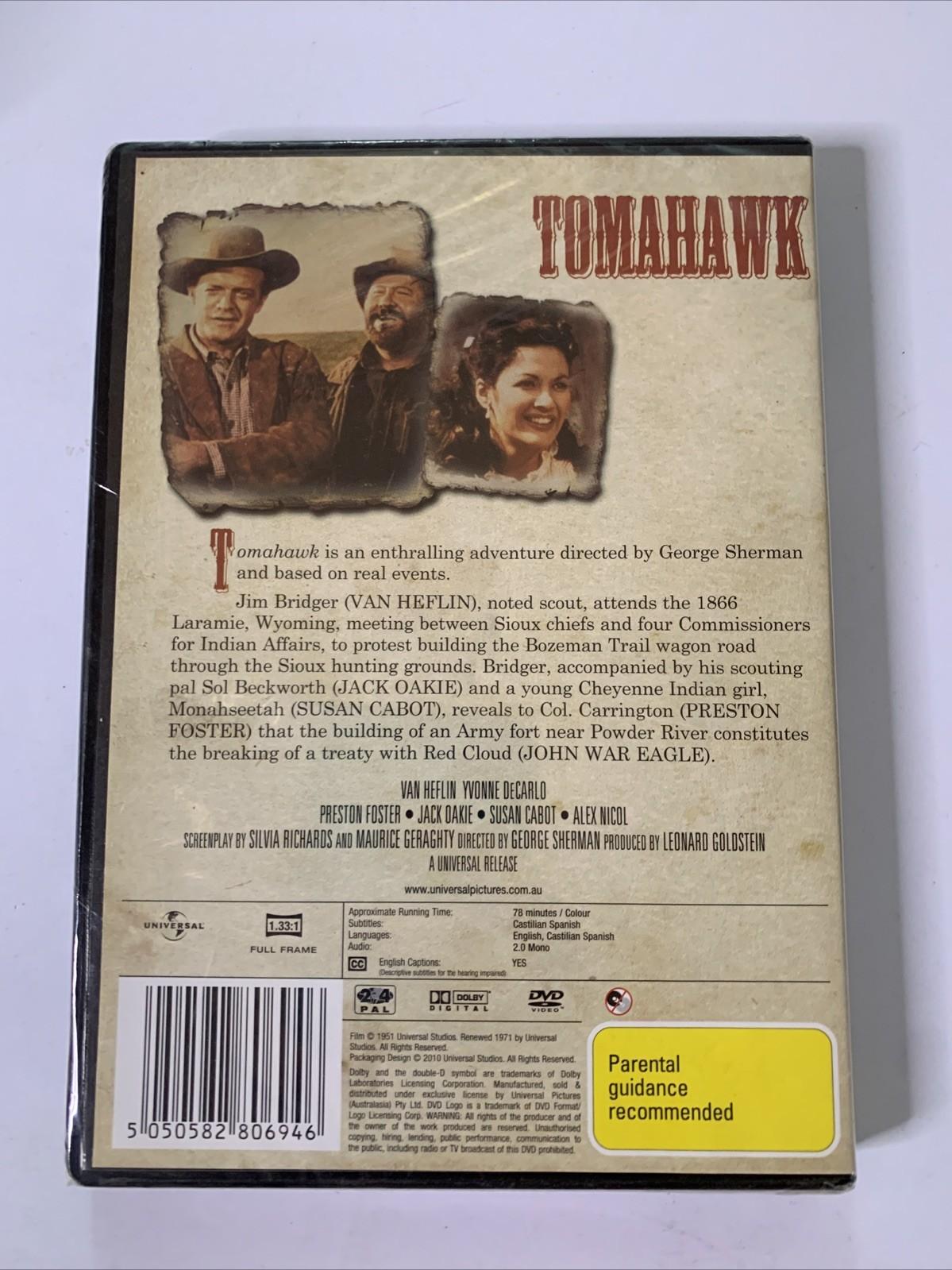 Tomahawk (DVD, 1951) Van Heflin, Yvonne DeCarlo Region 4 &2 NEW