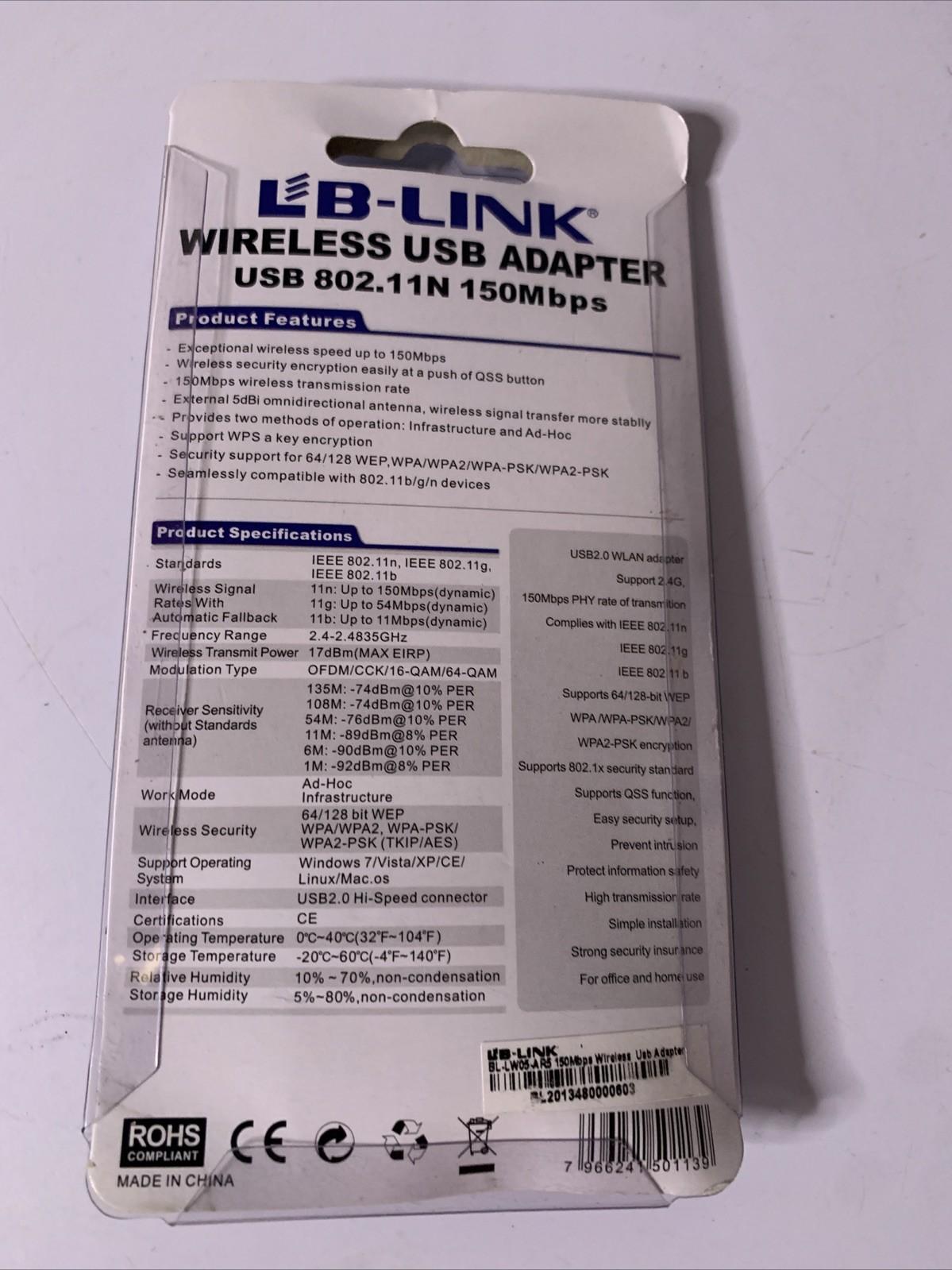 LB-Link 150 Mbps Wireless Wi-Fi USB Adapter BL-WN2210