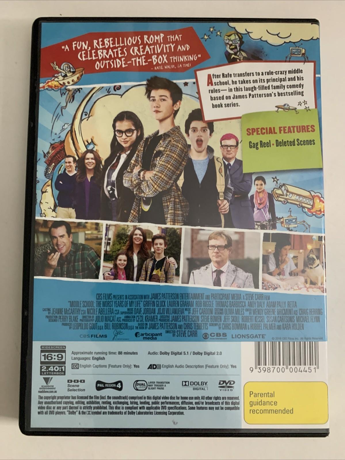 Middle School: The Worst Years of My Life (DVD, 2016) Region 4 NEW