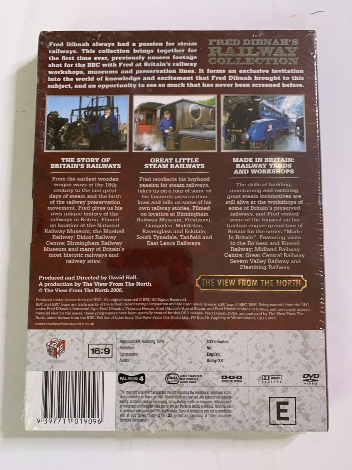 Fred Dibnah's Railway Collection (DVD, 2008, 3-Disc) Region 4 NEW Sealed