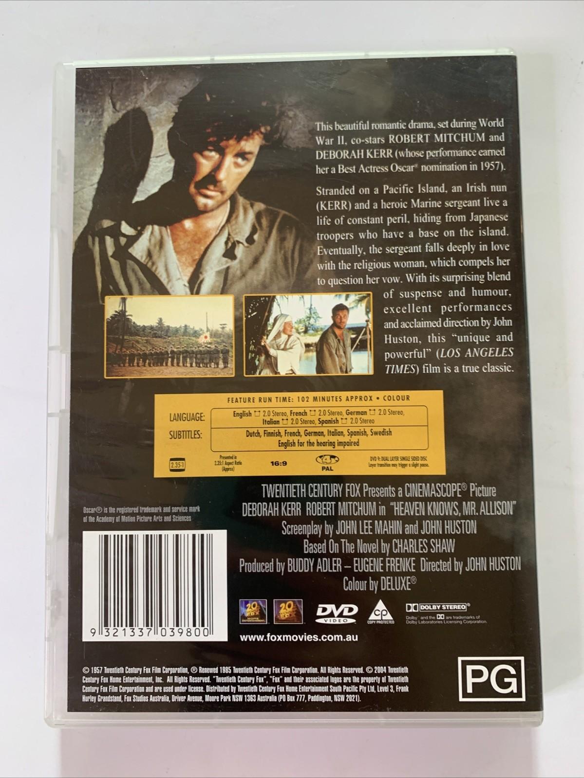 Heaven Knows, Mr. Allison (DVD, 1957) Robert Mitchum, Deborah Kerr Region 4 NEW