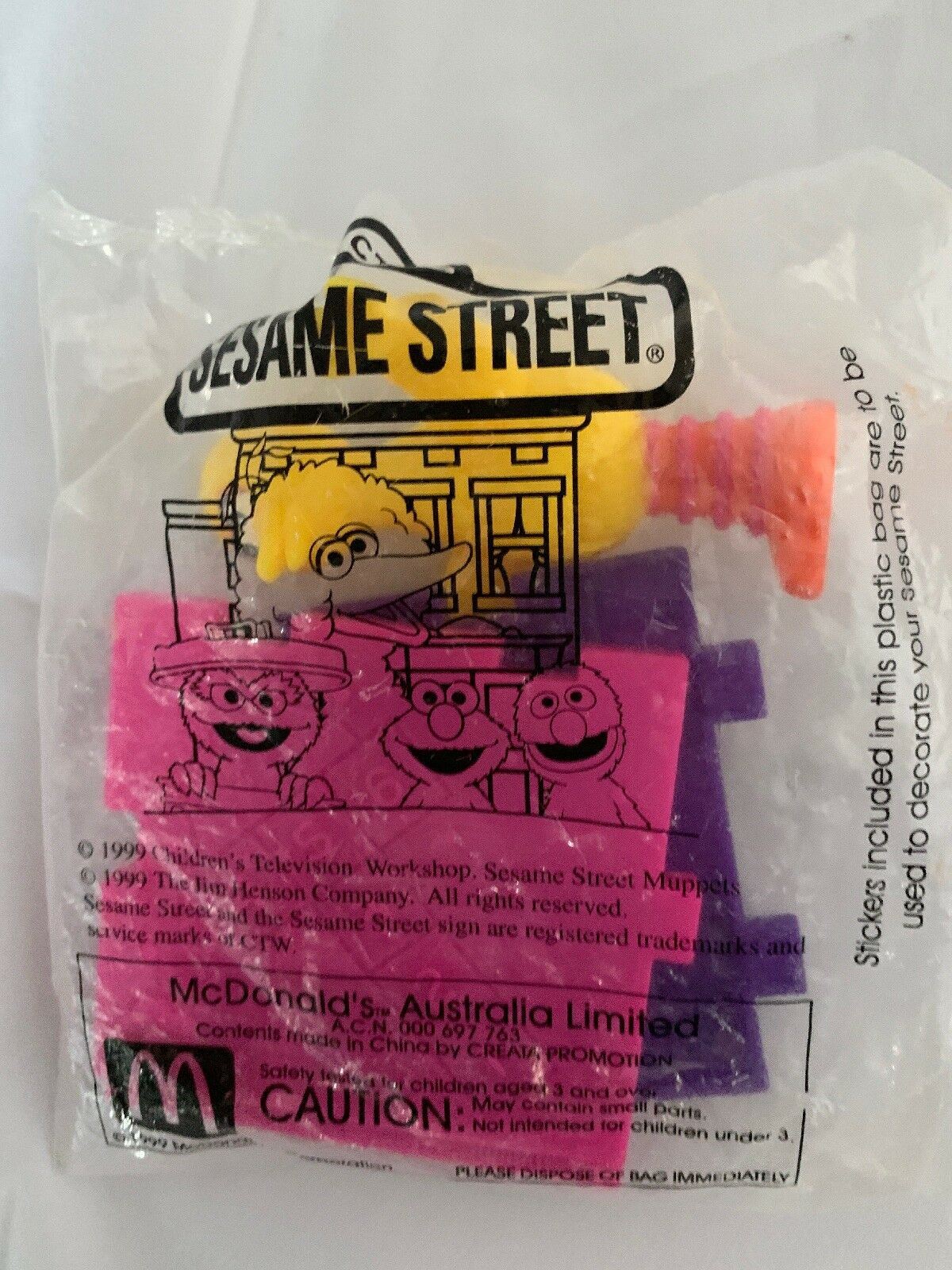 McDonald's Happy Meal Sesame Street Big Bird From 1999