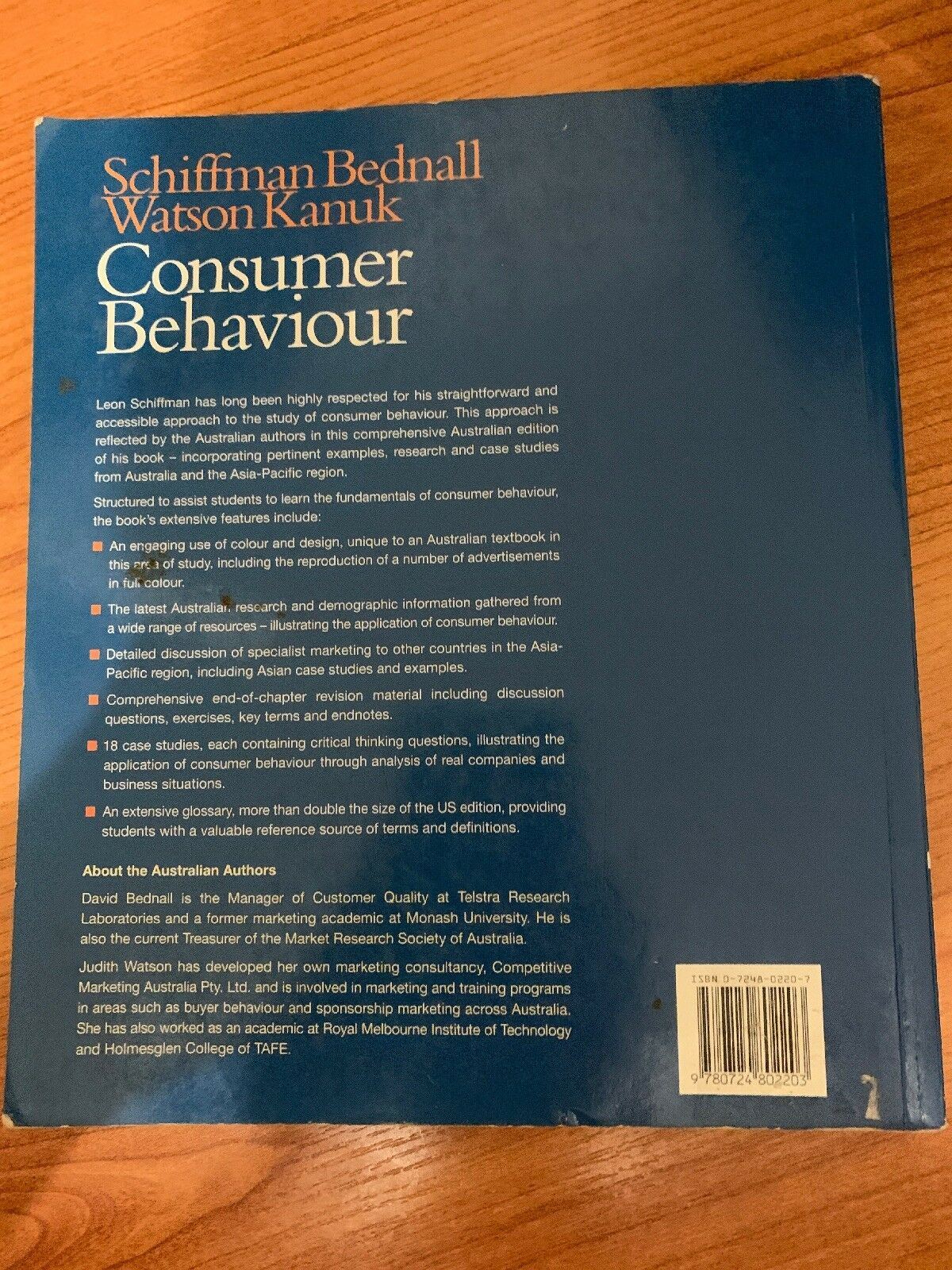CONSUMER BEHAVIOUR Bednall Schiffman Kanuk Watson 1997