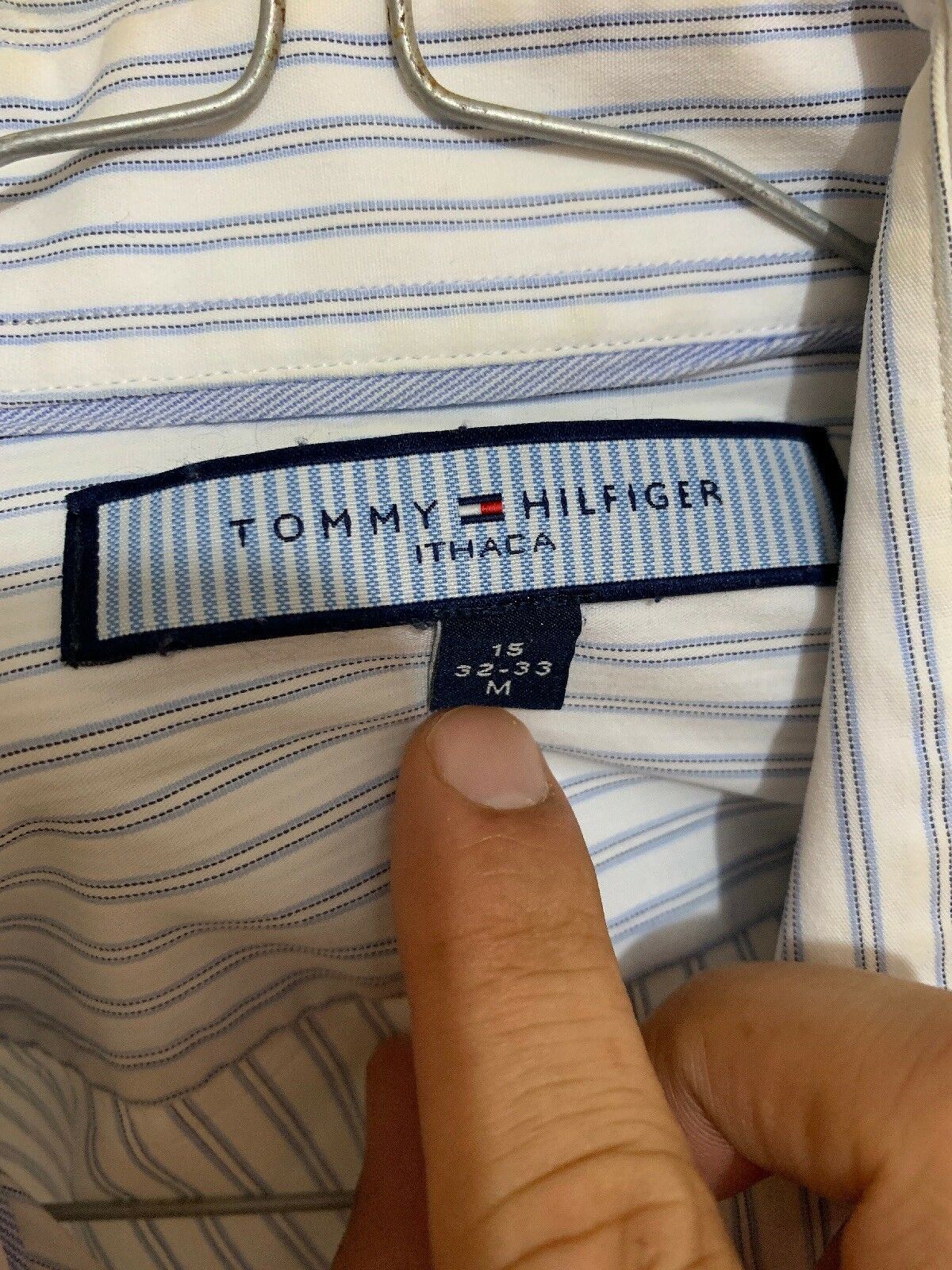 Tommy Hilfiger Men’s Vintage Designer Long Sleeve Shirt Size M Stripe