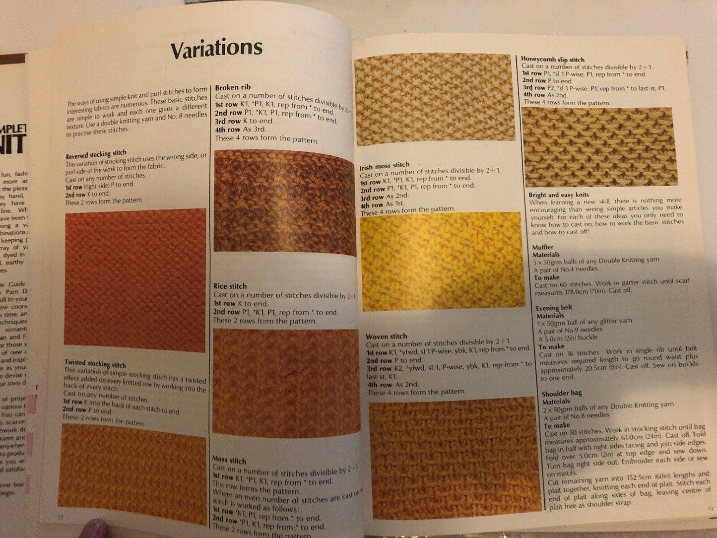 "Complete Guide to Knitting ("Golden Hands") By Pam Dawson" Hard cover Book
