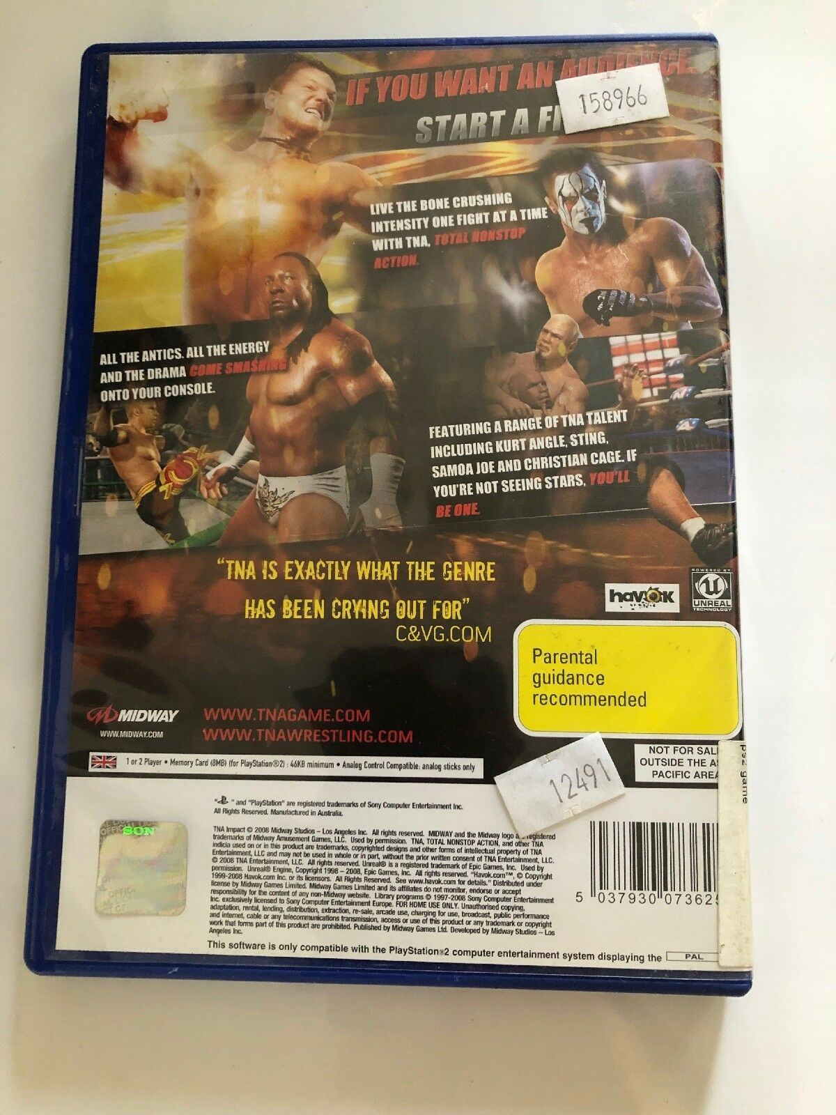 TNA Total Nonstop Action Wrestling - Sony PlayStation 2 - Free Shipping!