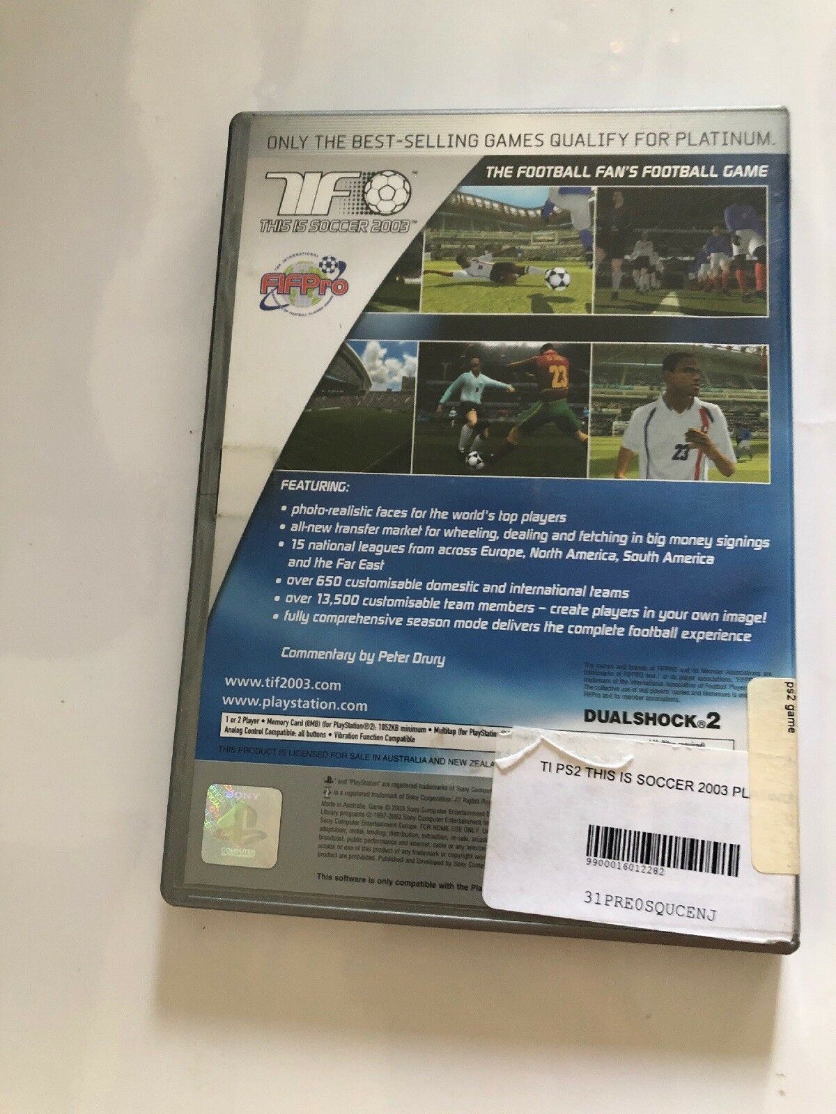This is Soccer 2003 PS2 (Platinum) PAL with Manual