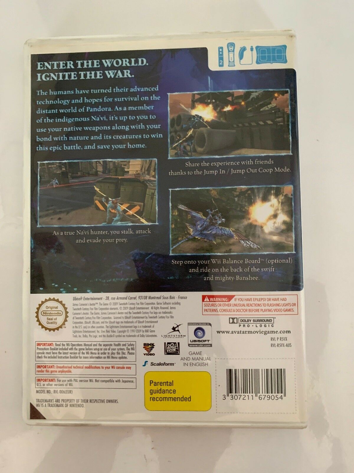 James Cameron's Avatar: The Game (Nintendo Wii, 2009) with Manual
