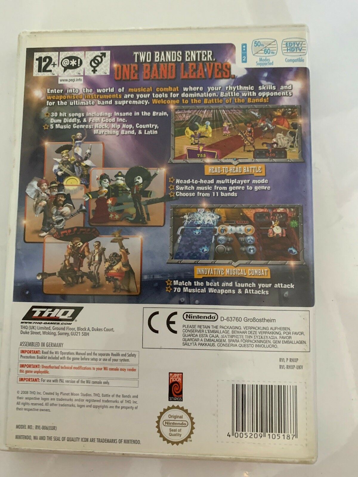 Battle Of The Bands Nintendo Wii PAL with Manual