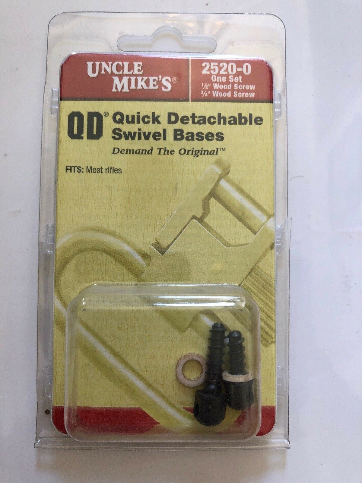 Uncle Mikes QD Quick Detachable Swivel Bases 1/2" & 3/4" Wood Screw 2520-0