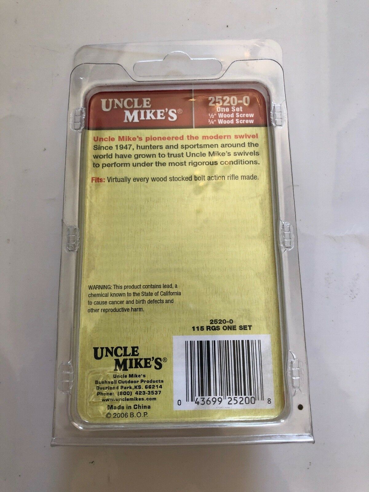 Uncle Mikes QD Quick Detachable Swivel Bases 1/2" & 3/4" Wood Screw 2520-0