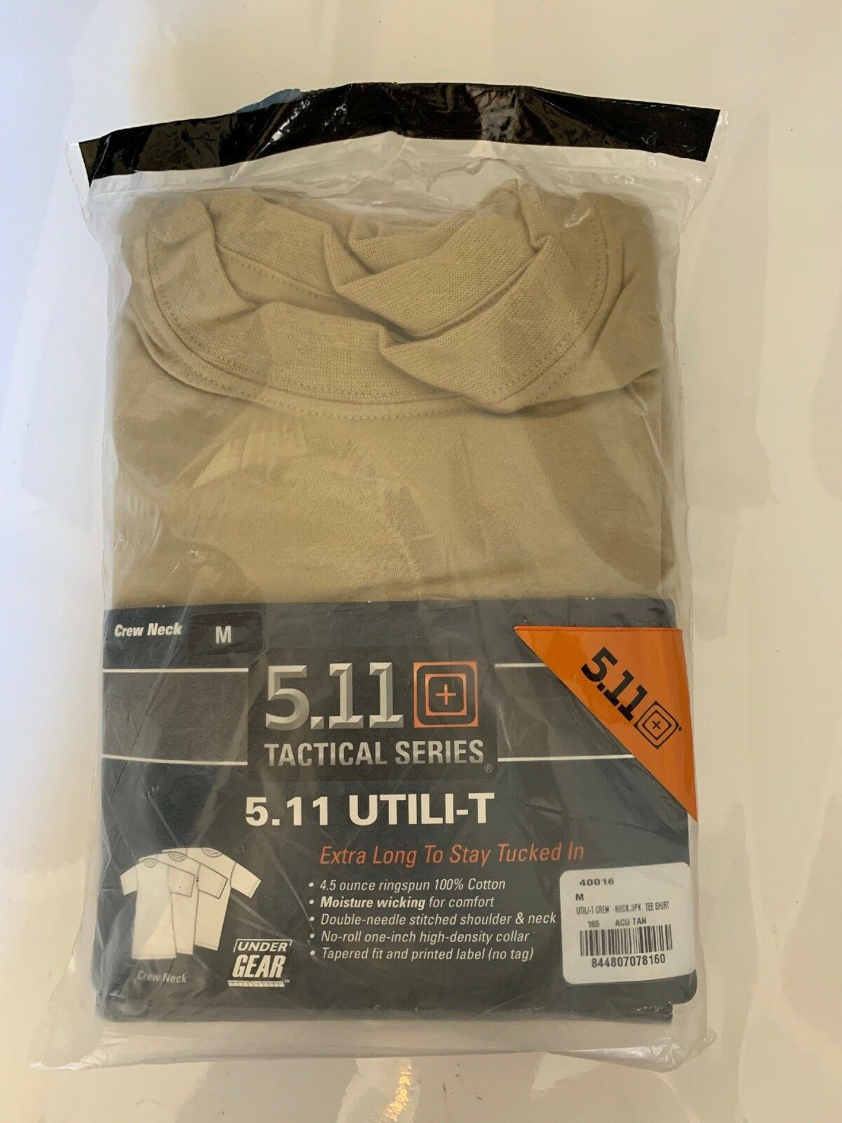 5.11 Tactical Utili T Crew T Shirt Cotton Medium Acu Tan 3 Pack