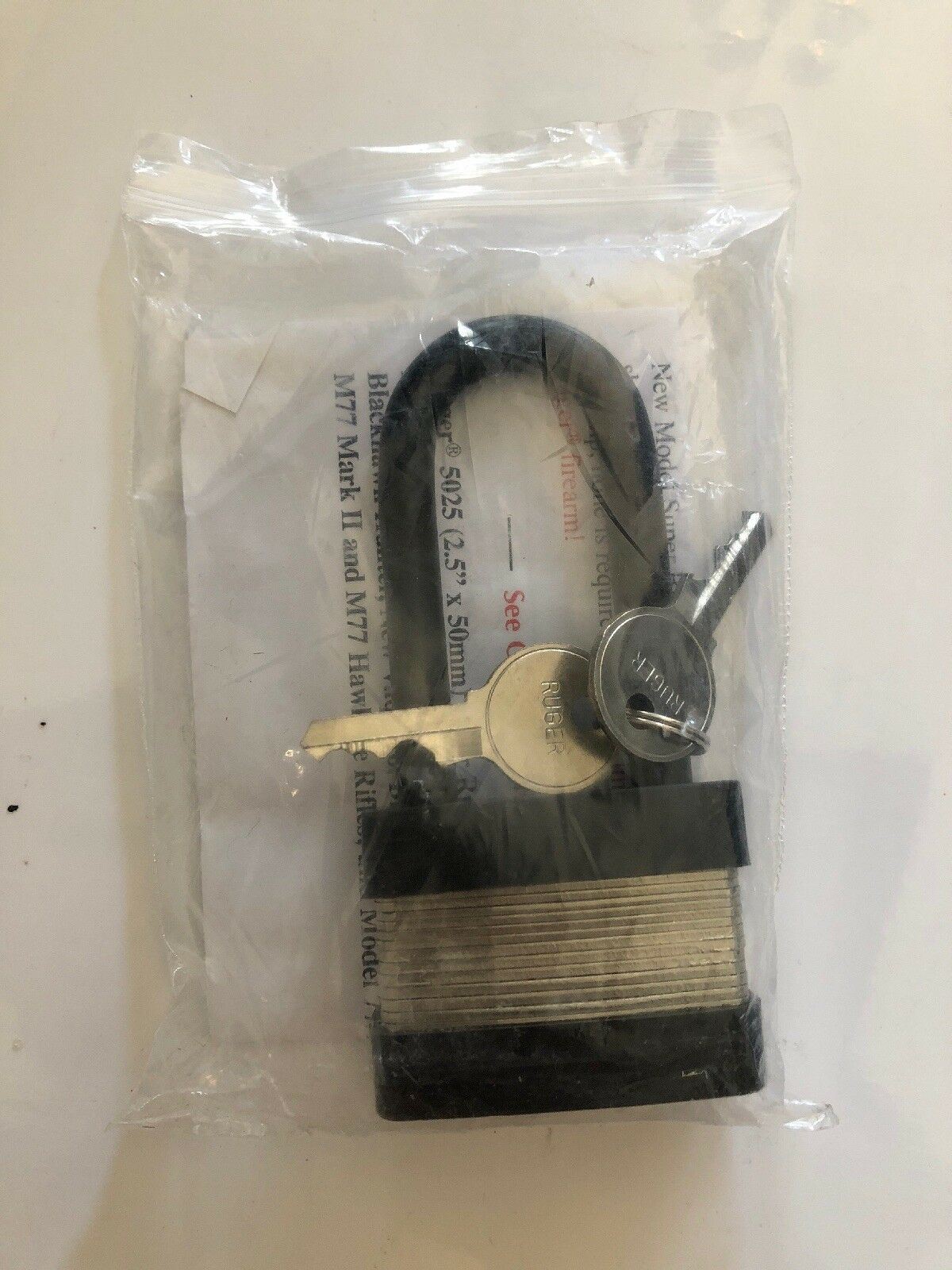 New! Ruger 5025 Cable Lock Gun Pistol Rifle Locks Padlock 2 Keys - Free Shipping